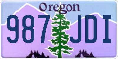 OR license plate 987JDI