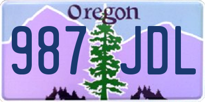 OR license plate 987JDL