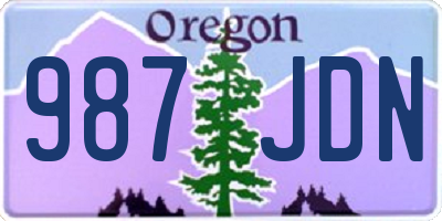 OR license plate 987JDN