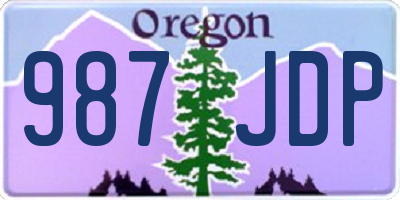 OR license plate 987JDP