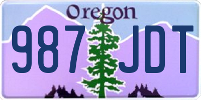 OR license plate 987JDT