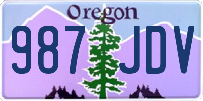 OR license plate 987JDV