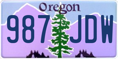 OR license plate 987JDW