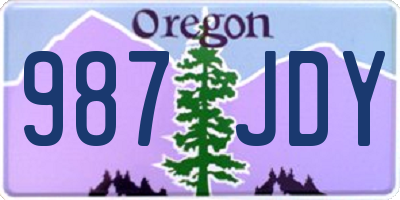 OR license plate 987JDY