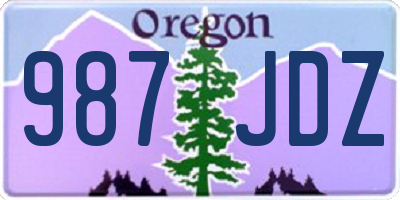 OR license plate 987JDZ