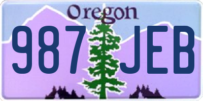 OR license plate 987JEB