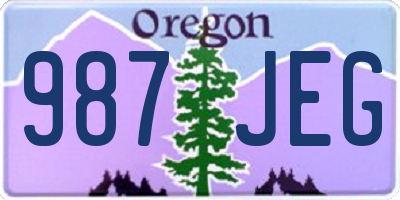 OR license plate 987JEG