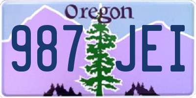 OR license plate 987JEI