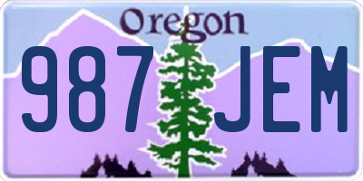 OR license plate 987JEM