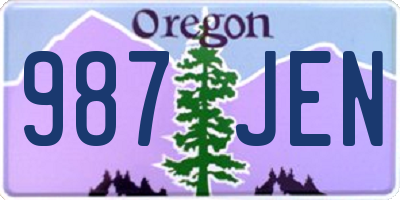 OR license plate 987JEN