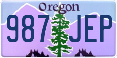 OR license plate 987JEP