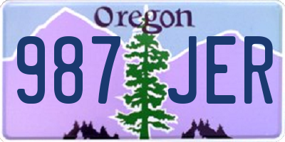 OR license plate 987JER