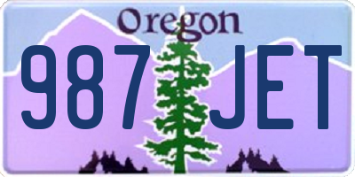 OR license plate 987JET