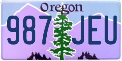 OR license plate 987JEU