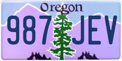 OR license plate 987JEV