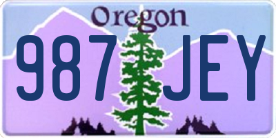 OR license plate 987JEY