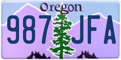 OR license plate 987JFA