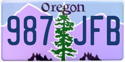 OR license plate 987JFB