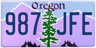 OR license plate 987JFE