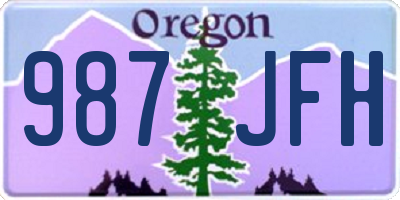 OR license plate 987JFH