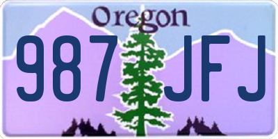 OR license plate 987JFJ