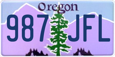 OR license plate 987JFL