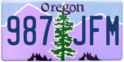 OR license plate 987JFM