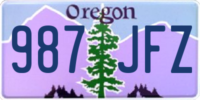 OR license plate 987JFZ