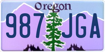 OR license plate 987JGA