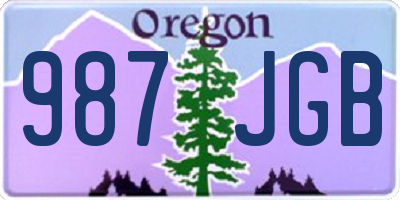 OR license plate 987JGB