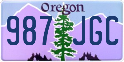 OR license plate 987JGC