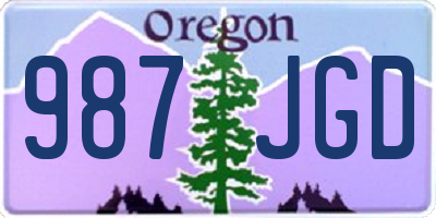 OR license plate 987JGD
