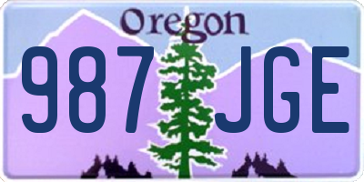 OR license plate 987JGE