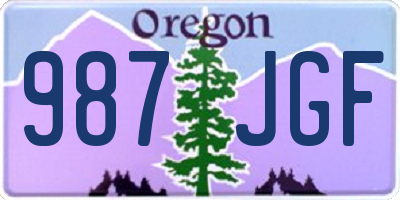 OR license plate 987JGF