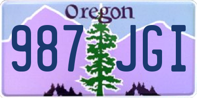 OR license plate 987JGI
