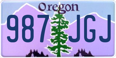 OR license plate 987JGJ