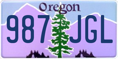 OR license plate 987JGL