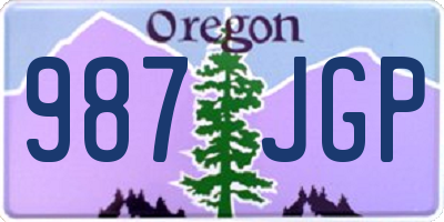 OR license plate 987JGP