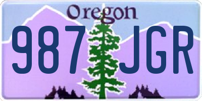 OR license plate 987JGR