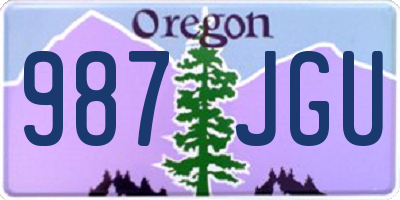OR license plate 987JGU