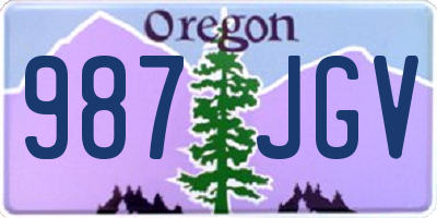OR license plate 987JGV