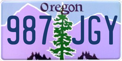 OR license plate 987JGY