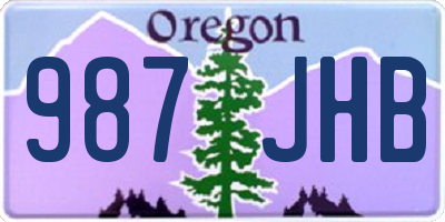 OR license plate 987JHB