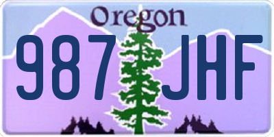 OR license plate 987JHF