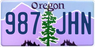 OR license plate 987JHN