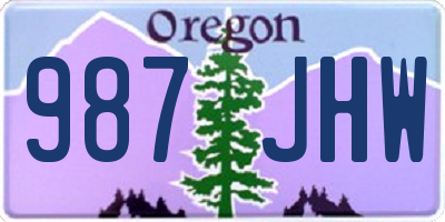 OR license plate 987JHW