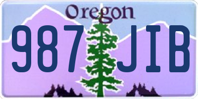 OR license plate 987JIB