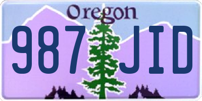 OR license plate 987JID