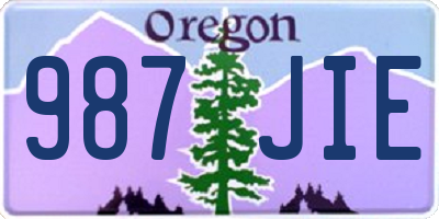 OR license plate 987JIE