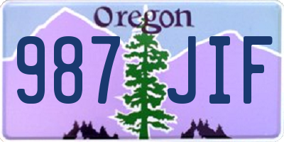 OR license plate 987JIF